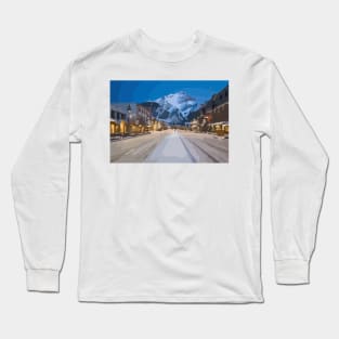 Banff Night Scene Painting Long Sleeve T-Shirt